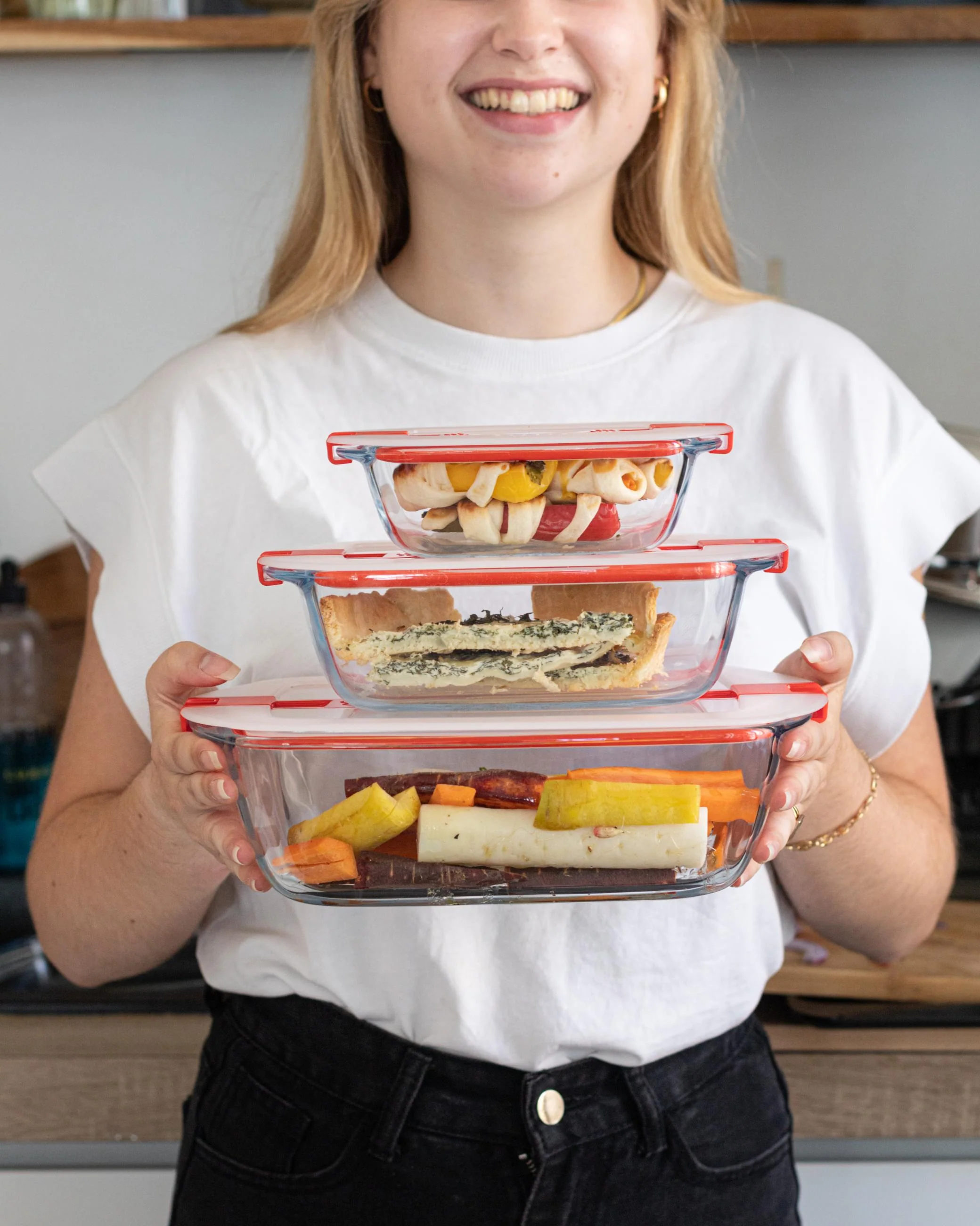 Cook&Heat - Set of 3 rectangular food storage container for microwave - Image 2