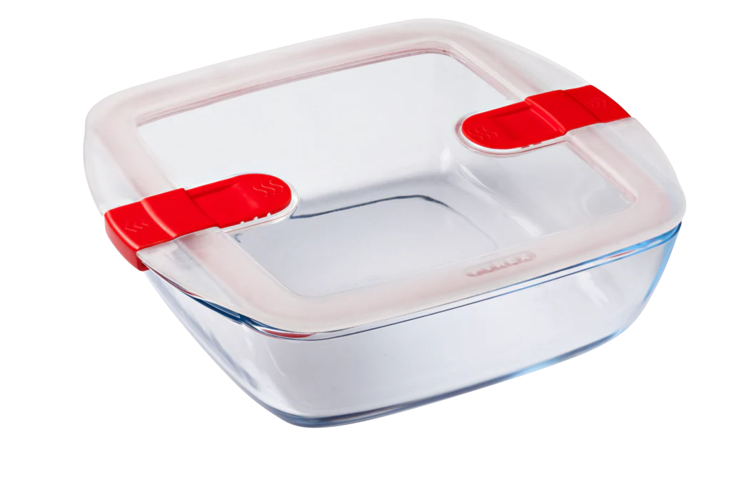 Square glass dish with steam valve lid - Cook & Heat - Image 16