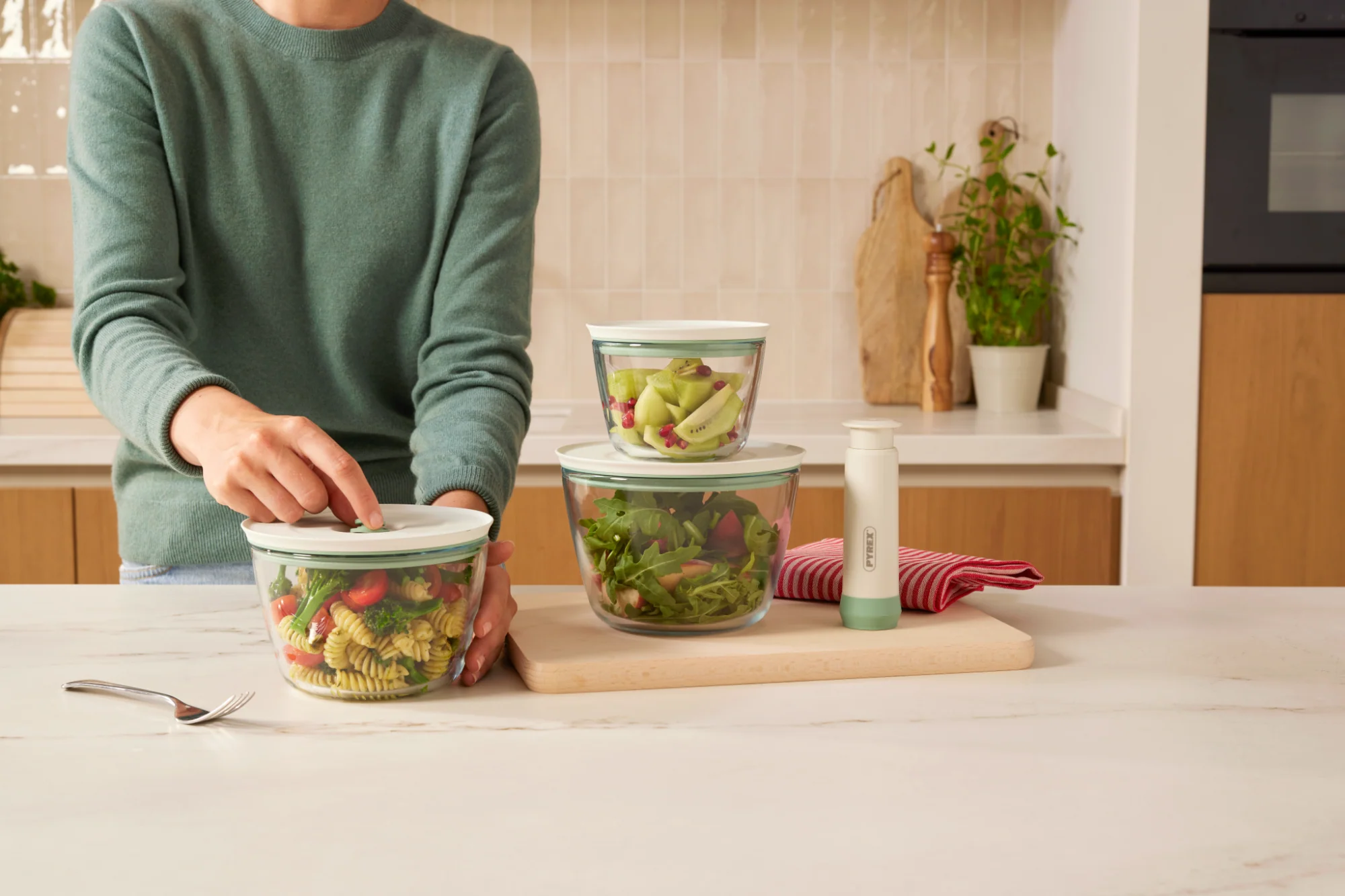 Cook&Save - Vacuum Glass food storage dish - Round - Image 4