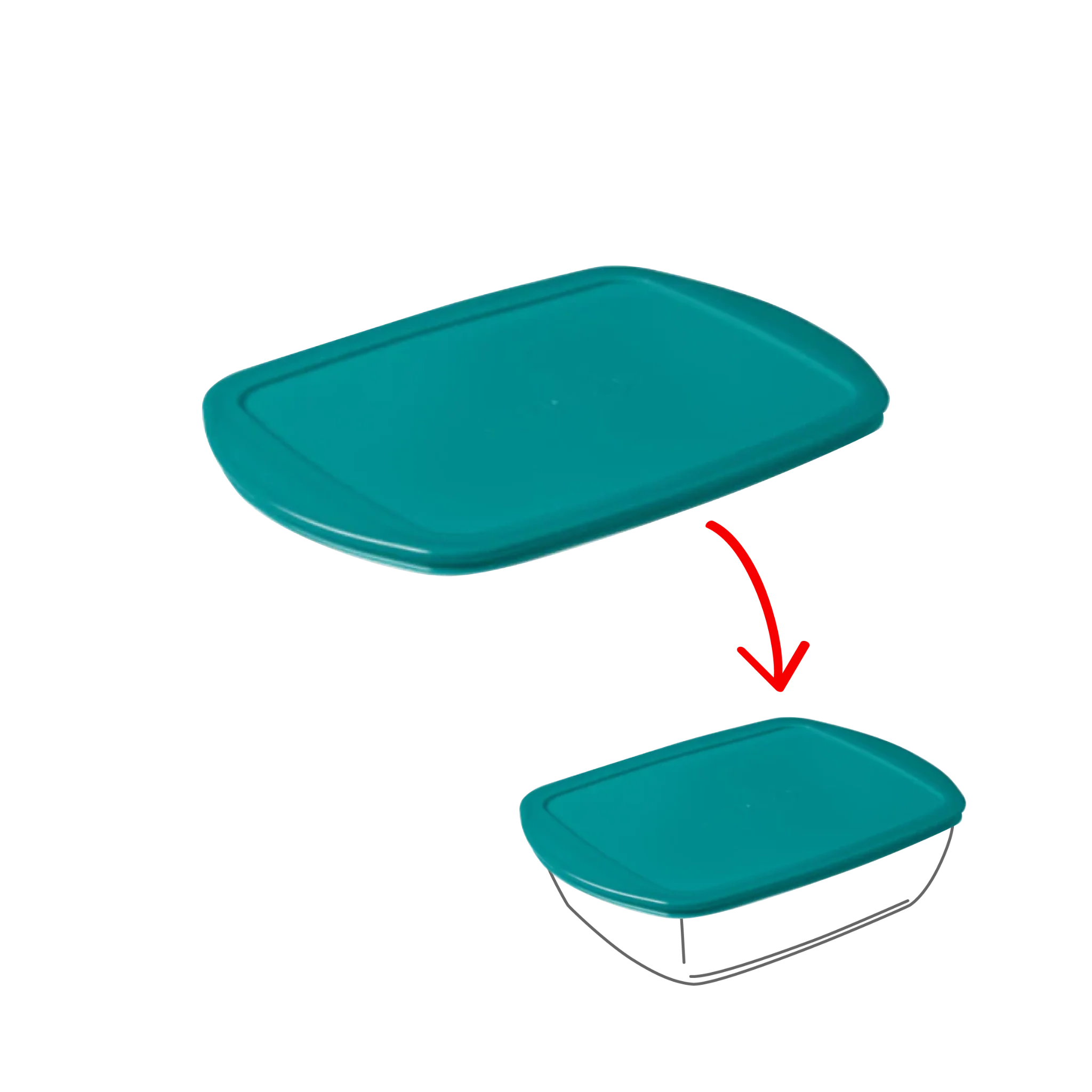 Cook&Store - Peacock green rectangular replacement lid - Image 3