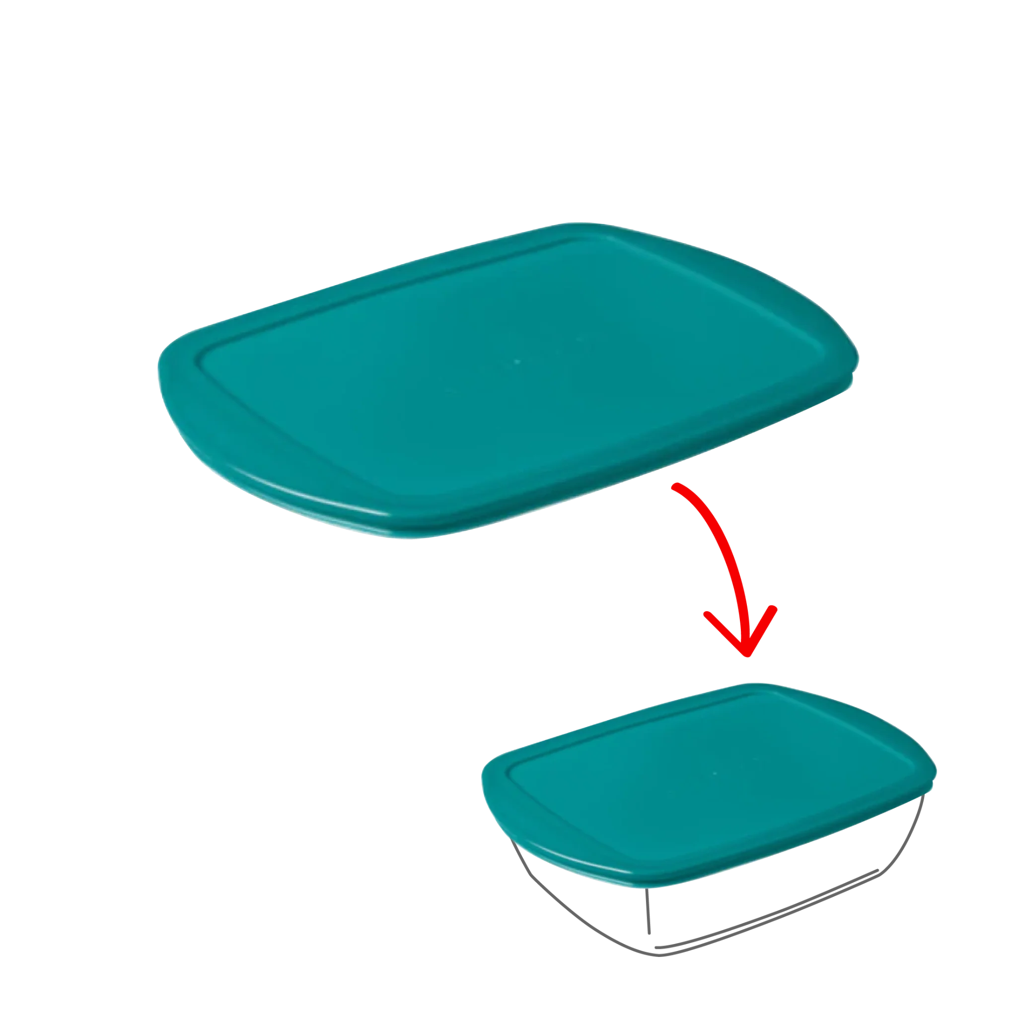 Cook&Store - Peacock green rectangular replacement lid - Image 4