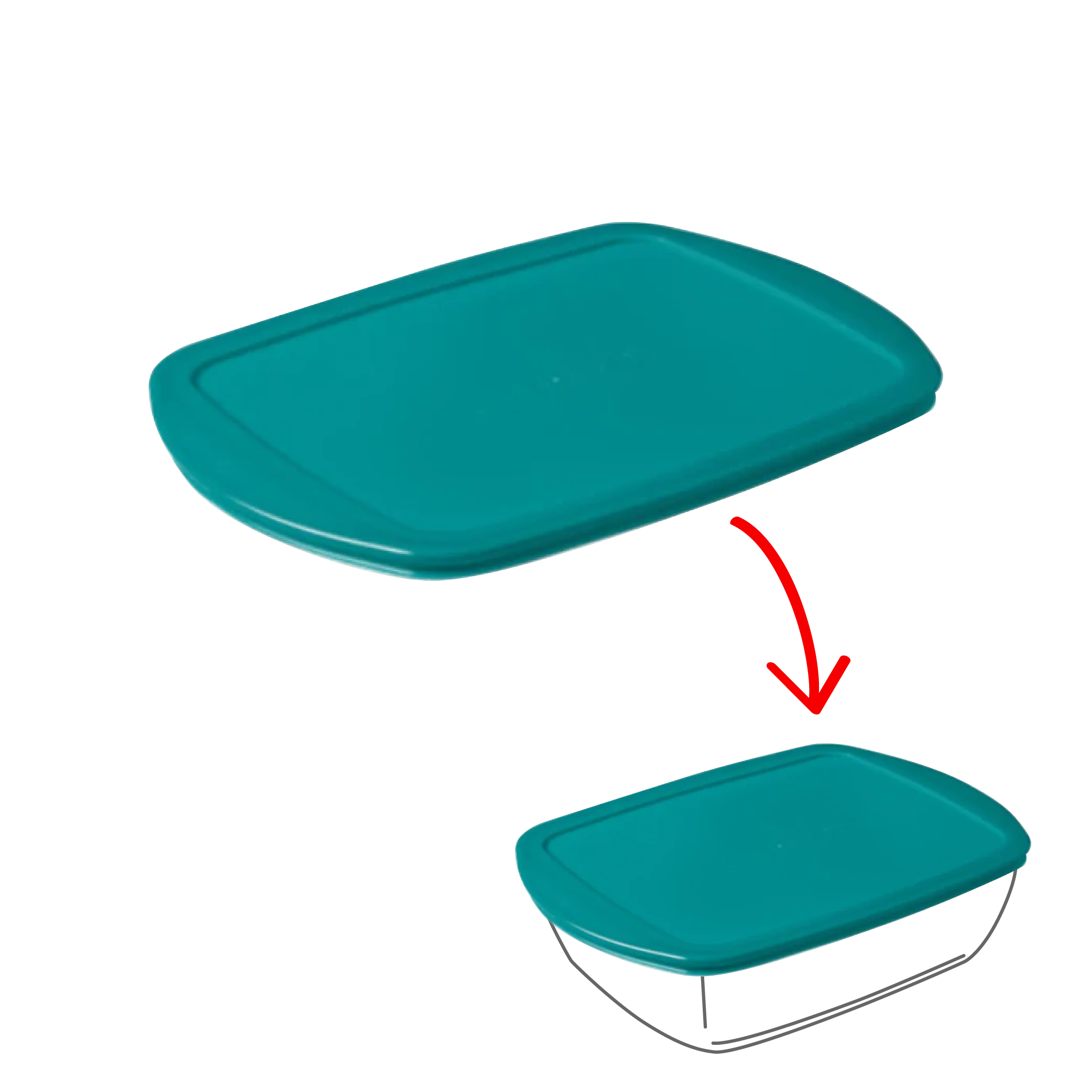 Cook&Store - Peacock green rectangular replacement lid - Image 5
