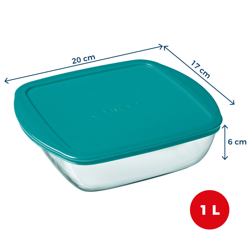 Cook & Store - Square glass dish with duck blue lid - compatible air fryer - Image 13