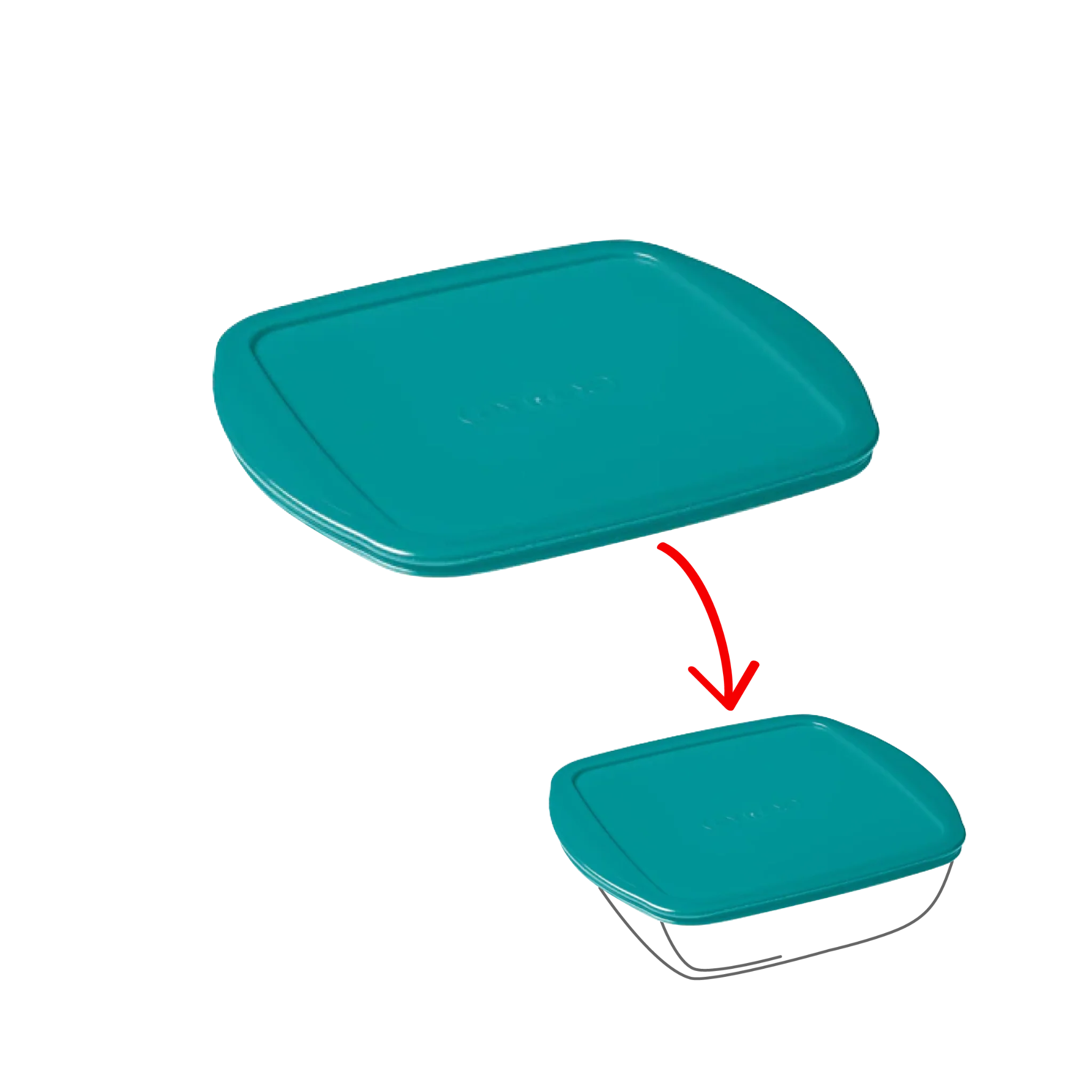 Cook&Store - Peacock green square replacement lid - Image 4