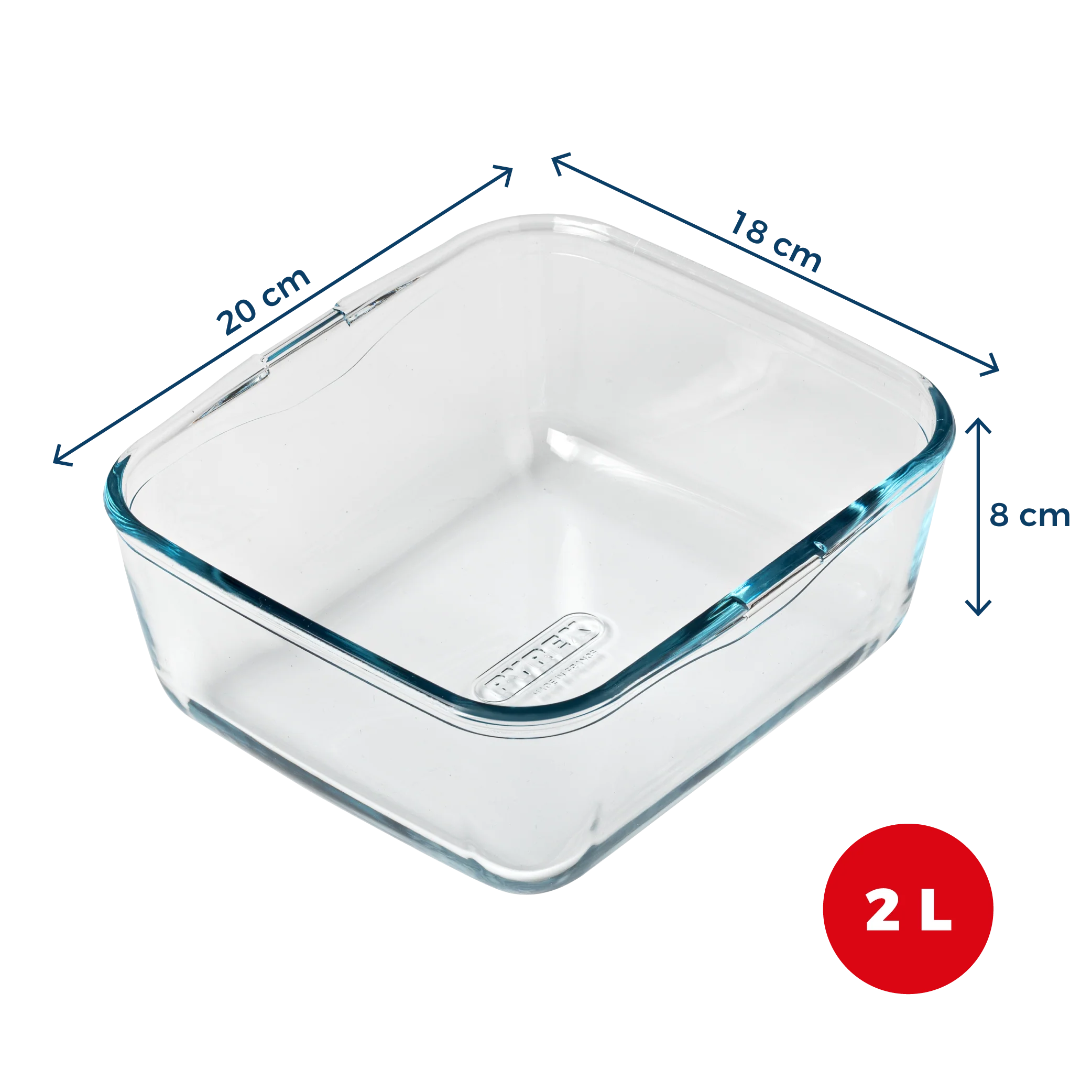 Glass airfryer dish with removable handle - Image 9