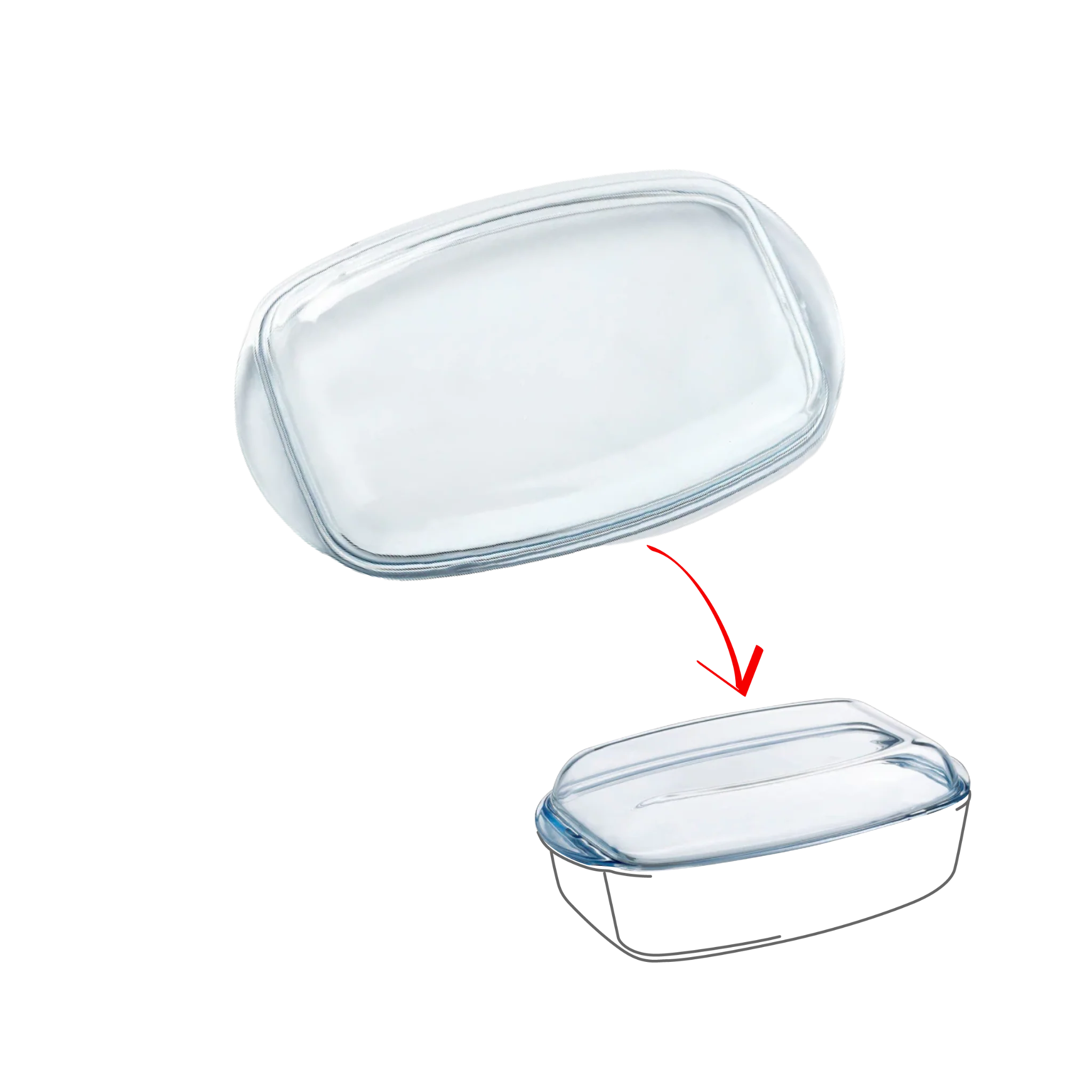 Replacement lid for rectangular glass casserole dish. - Image 7