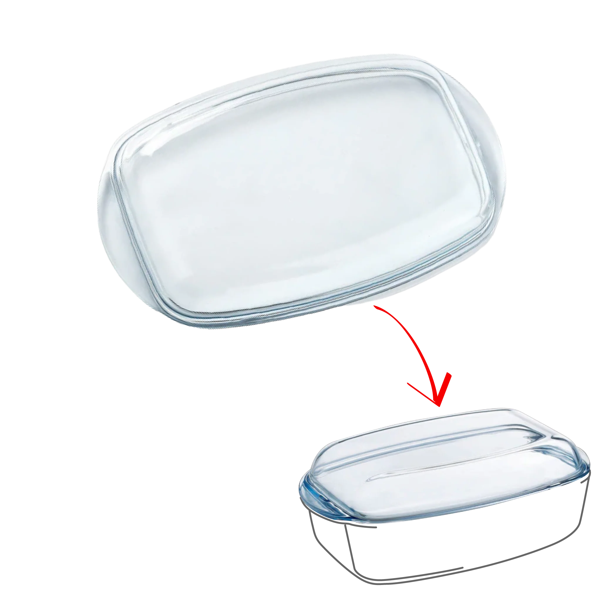Replacement lid for rectangular glass casserole dish. - Image 8