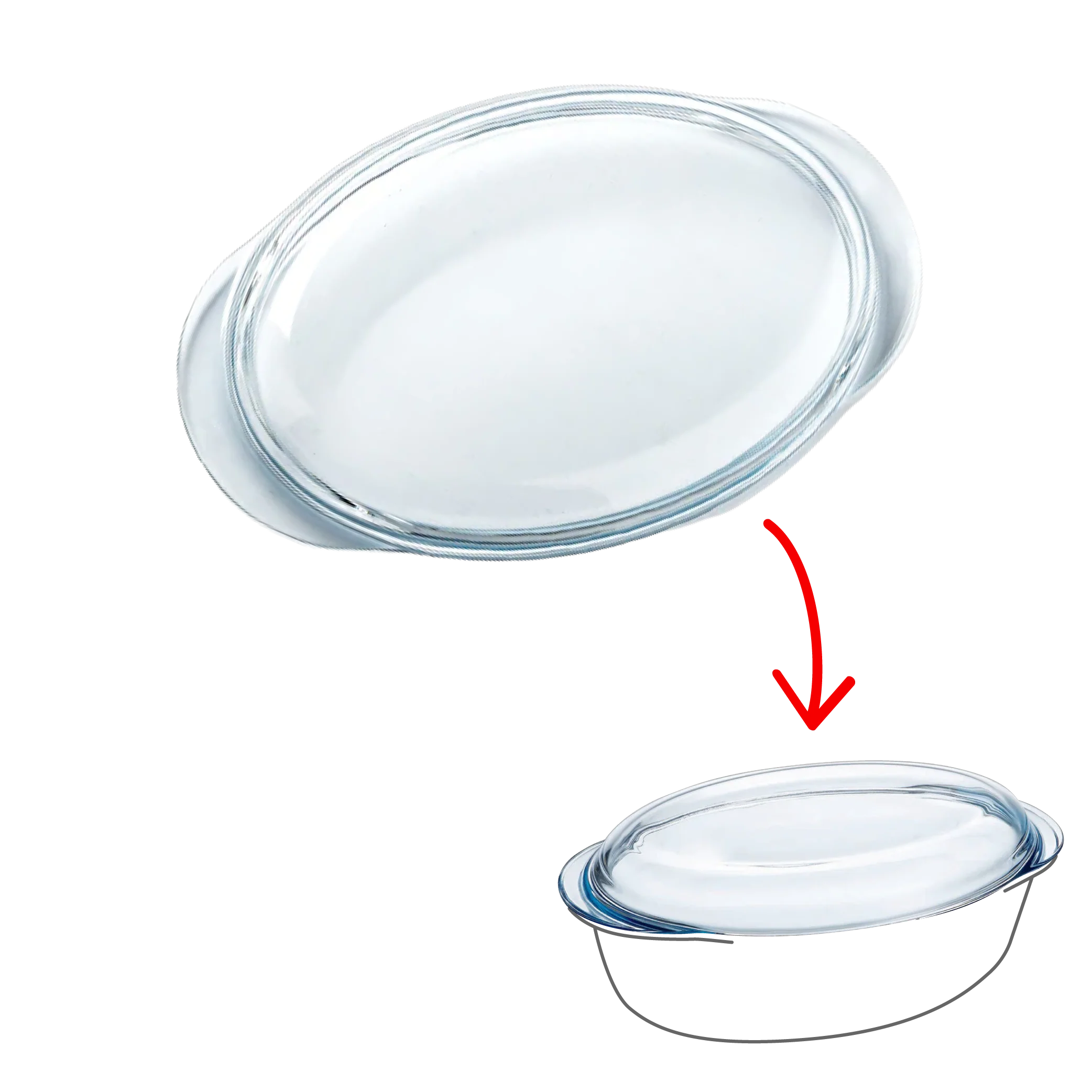Replacement lid - Large size oval glass casserole dish. - Image 4